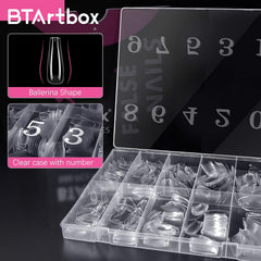 BTArtbox coffins transparents 500 pièces prêts pour le nail art.
