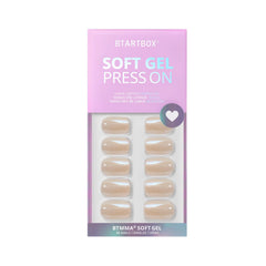 BTArtbox ongles en gel doux teinte creme soda gros plan.