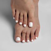 BTArtbox – Ongles à poser pour orteils blancs et carrés, look léger et naturel.