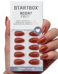 BTArtbox Tea Nail Set with short almond tips for natural, seamless wear