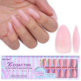 BTArtbox XCOATTIPS ensemble d'ongles matte rose prêt à poser pour un look naturel.