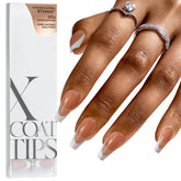 BTArtboxnails: bout francais sur ongles gel forme cercueil brun taille moyenne, prêt à poser.