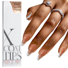 BTArtboxnails: bout francais sur ongles gel forme cercueil brun taille moyenne, prêt à poser.