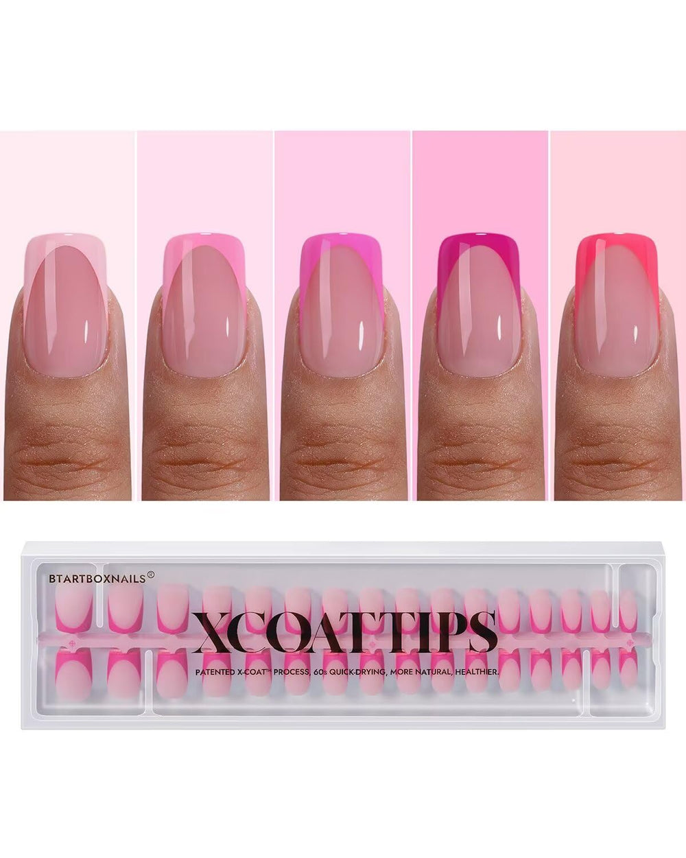 BTArtboxnails: ongles français rose court carré, pose rapide et élégante