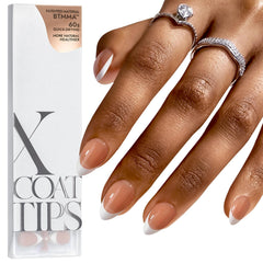 BTArtboxnails onglets tip brun court amande pour un look naturel.