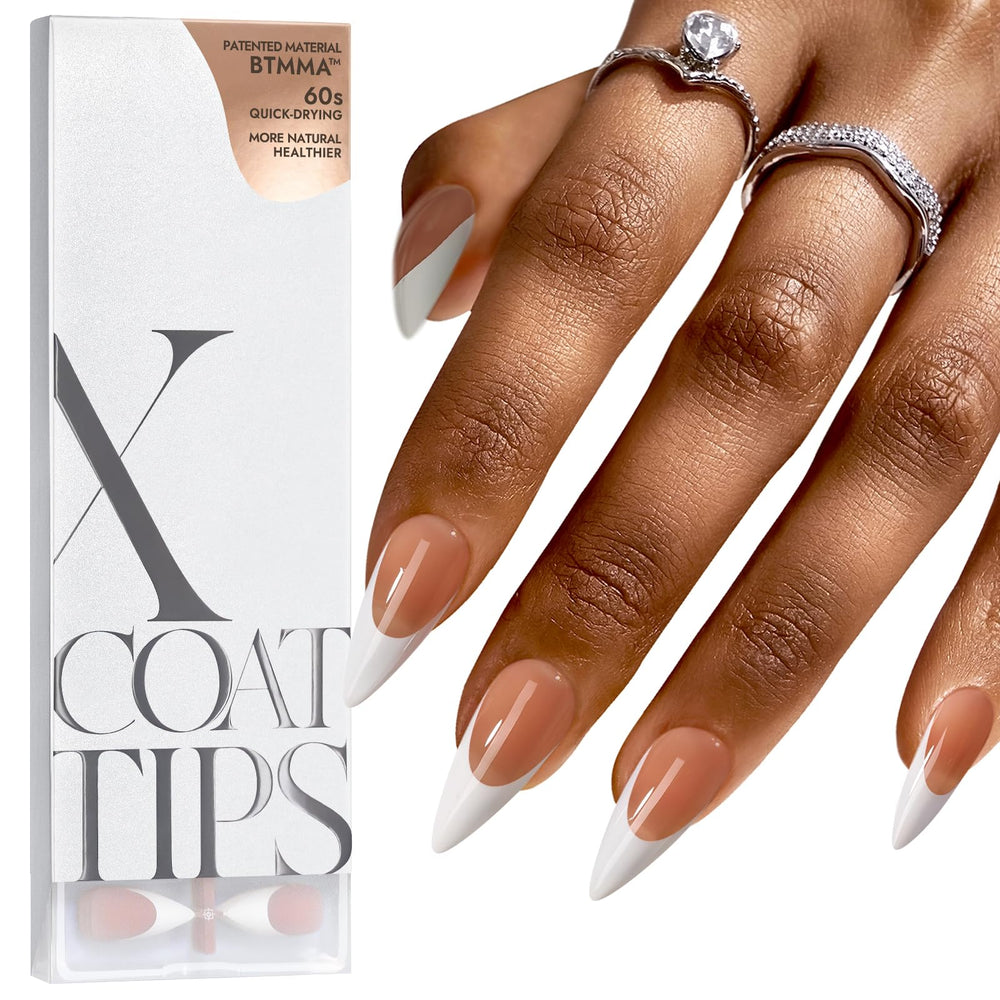 BTArtboxnails Pointes style Francais brun longues stiletto pour une manucure elegante
