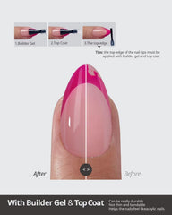 BTArtboxnails XCOATTIPS: lot de 150 pièces roses, extensions prêtes à l'emploi