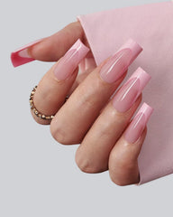 BTArtboxnails XCOATTIPS: ongles adhésifs roses carrés, pose rapide et sans effort