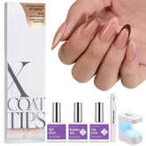 BTArtboxnails XCOATTIPS : ongles amandes avec effet manucure française pour usage quotidien