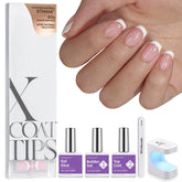 BTARTBOXNAILS XCOATTIPS - Ongles carres extra-courts pour une manucure française à domicile
