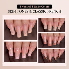 BTArtboxnails XCOATTIPS: design classique à pointe française, fini naturel près de la cuticule