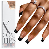 BTArtboxnails XCOATTIPS: Ongles Français noirs pour une manucure élégante et durable.