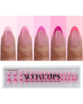 BTArtboxnails XCOATTIPS - ongles press-on roses avec French tip élégante