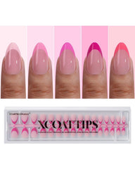 BTArtboxnails XCOATTIPS - ongles press-on roses avec French tip élégante