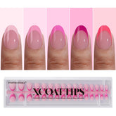 BTArtboxnails XCOATTIPS rose franc extra court ongles, look élégant et pose rapide.