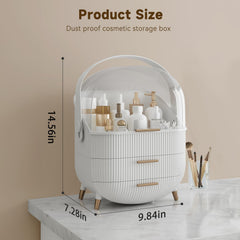 BTGGG Organisateur maquillage avec étagères spacieuses pour produits volumineux.