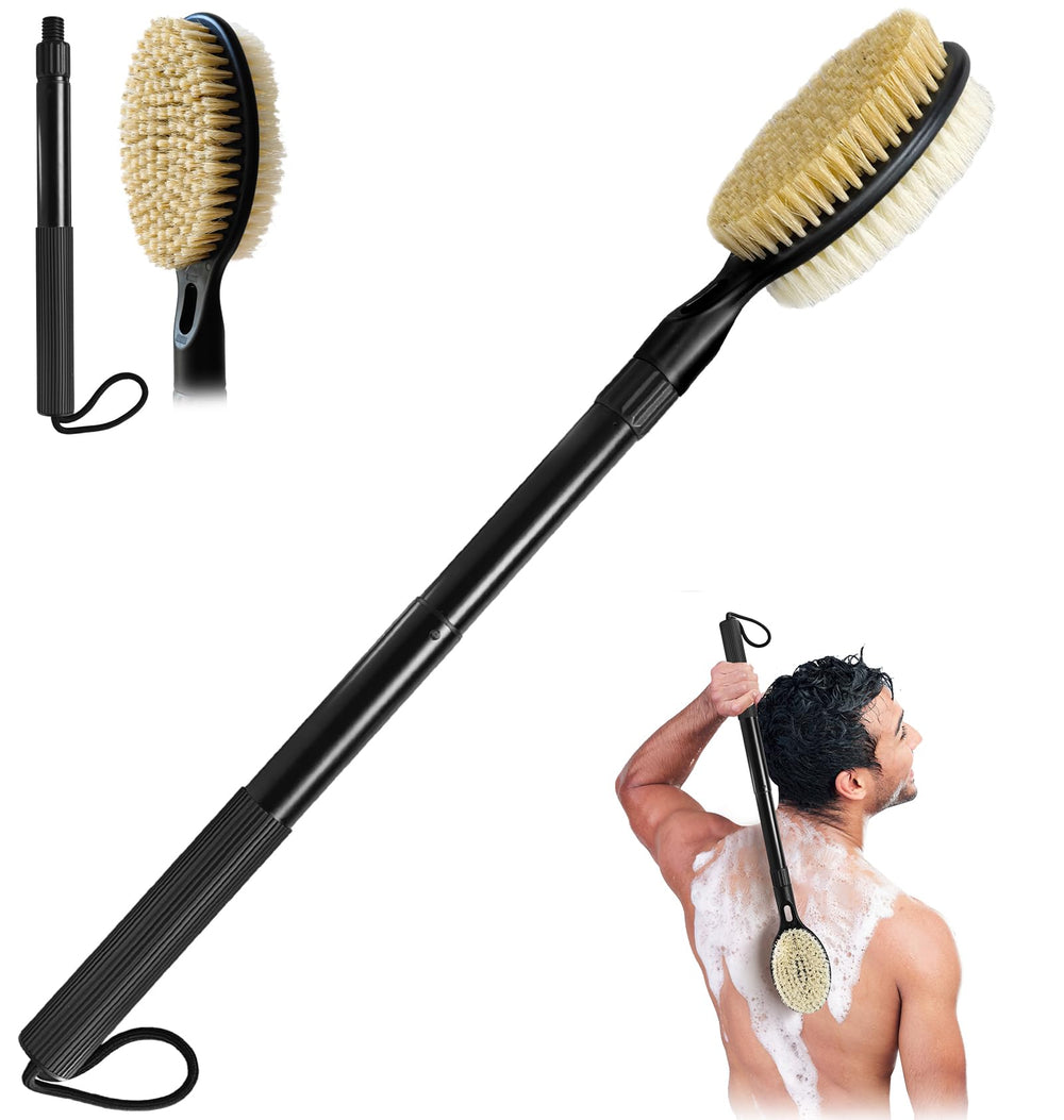BTideas brosse douche dorsale à poignee télescopique pour atteindre le dos facilement.
