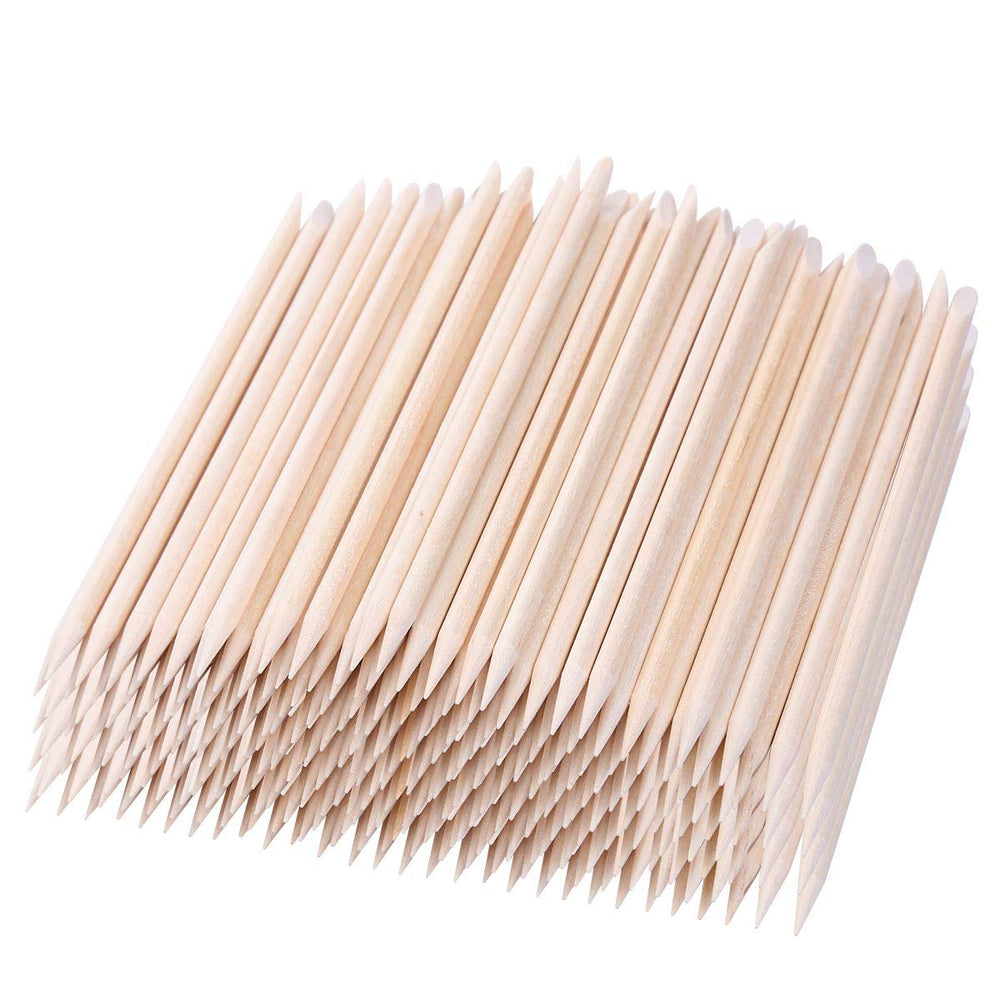 BTYMS batonnet-cuticule orange bois 4-5 pouces, outil pratique pour soins des ongles.