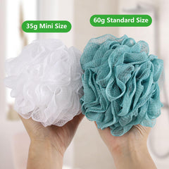 BTYMS loofah maille fin douce, texture agréable pour une mousse riche.