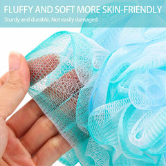 BTYMS éponge loofah – matière PE douce et solide, tient sa forme.