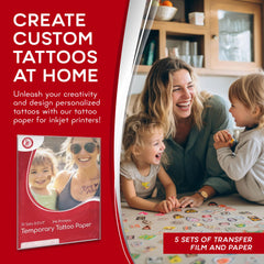 BubblePop skin-safe tattoo paper pack designed for comfortable skin applications.