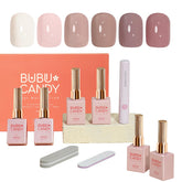 Kit vernis gel BUBU CANDY avec LED pour une manucure rapide et durable.