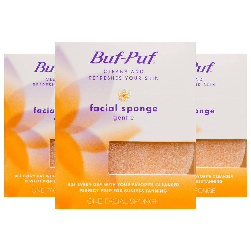 Buf-Puf éponge visage douce, pack de 3, nettoie en douceur les impuretés.