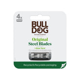 Bulldog lames originales, refills 4 pièces, rasage fluide et précis.