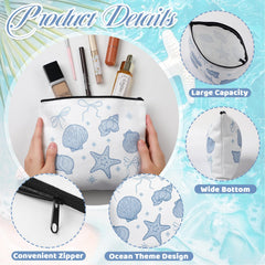Sac Bulyoou cosmétiques océan corail: design nautique durable pour maquillage en vacances.