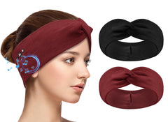 BULYPAZY bandeau rouge avec design torsadé et confort pour entraînement