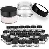 Bumobum bocaux en verre 1oz avec couvercle noir, stockage sûr et élégant.