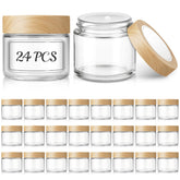 Bumobum bocaux verre 60ml avec couvercle bois, rangement élégant et fiable.