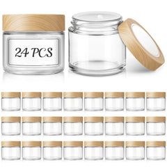 Bumobum bocaux verre 60ml avec couvercle bois, rangement élégant et fiable.