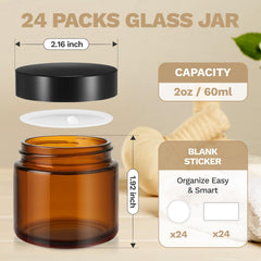 Doublures intérieures incluses pour bocaux en verre ambré 60 ml.