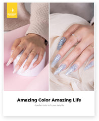 Six teintes scintillantes BURANO pour ongles poly.