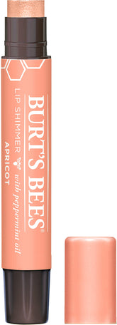 Lip Shimmer Burt's Bees abricot - tube: hydratation légère et couleur naturelle.