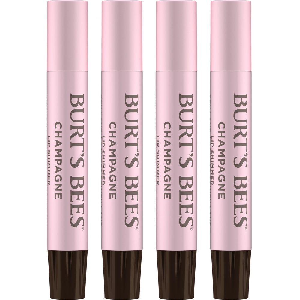 Lip Shimmer Champagne de Burt’s Bees emballage brillant, idée cadeau glamour.