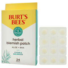 Patch Burt's Bees montre des extraits d'herbes pour une action ciblée