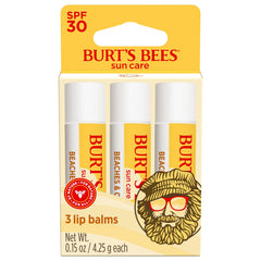 Burt's Bees Beaches and Cream SPF 30 lip balm tubes offer sun protection and hydration.