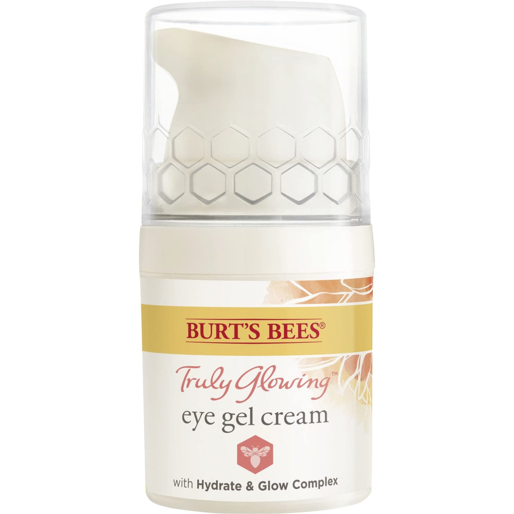 Burt's Bees Truly Glowing Eye Gel: bouteille 0,5 oz prête pour hydratation ciblée.