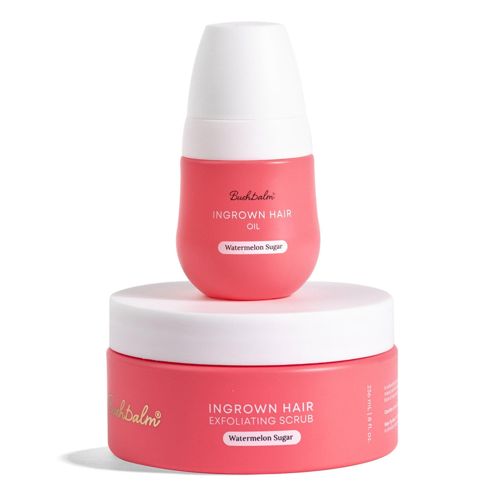 Huile Bushbalm pour poils incarnés, bouteille 30 ml, apaise et hydrate.