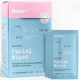 BUSYCO Calm Line facial wipe travel size for effortless on-the-go cleansing.