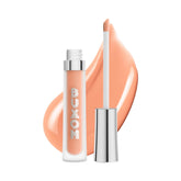 Buxom Full-On Plumping Lip Cream teinte Peche Daiquiri sur les levres pulpeuses et brillantes