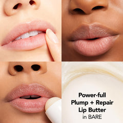 Buxom Power-Full Lip Balm, texture creme, lèvres visiblement plus pleines.