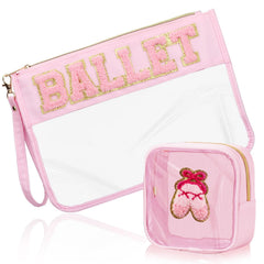 Trousse maquillage ballet BuyCard avec patch chenille, pratique et cadeau idéal.