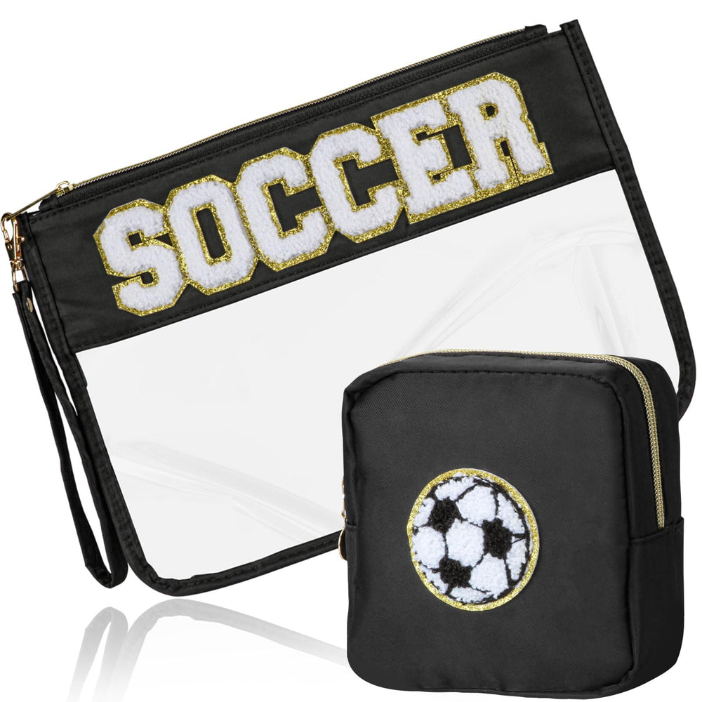 BuyCard trousse maquillage football patch chenille, look sportif pratique.