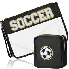 BuyCard trousse maquillage football patch chenille, look sportif pratique.