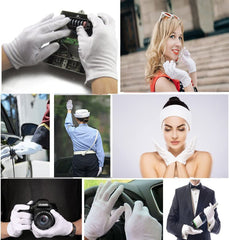 Gants coton blancs BWEISSTH pour manipulation délicate de documents.