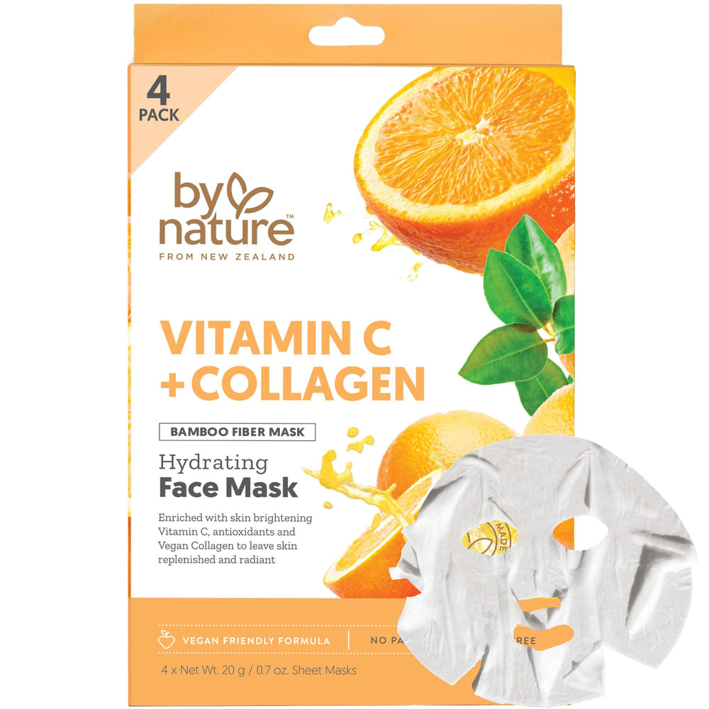 By Nature masque en feuille vitamine C collagène éclat revitalisant
