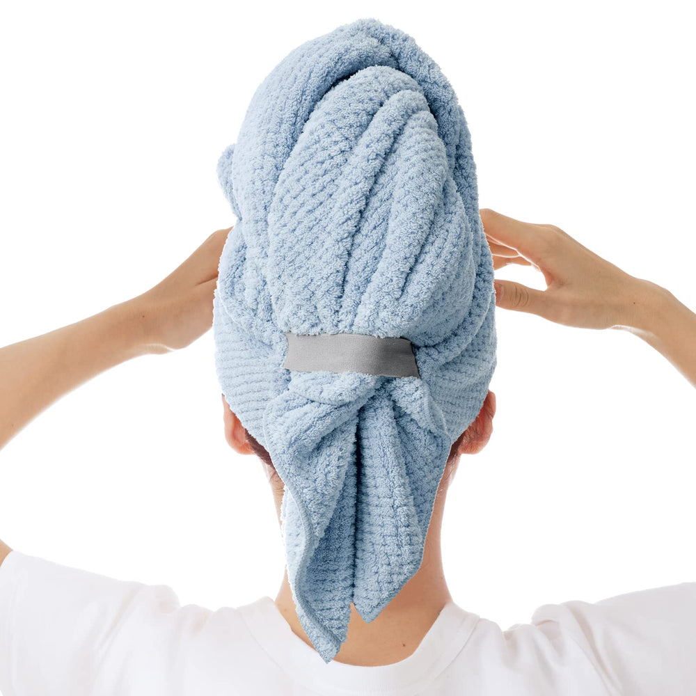 BYCOO serviette microfibre grand format pour cheveux, absorption élevée.